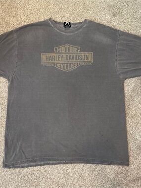 Harley-Davidson Faded Black Tee with Subtle Gold Logo